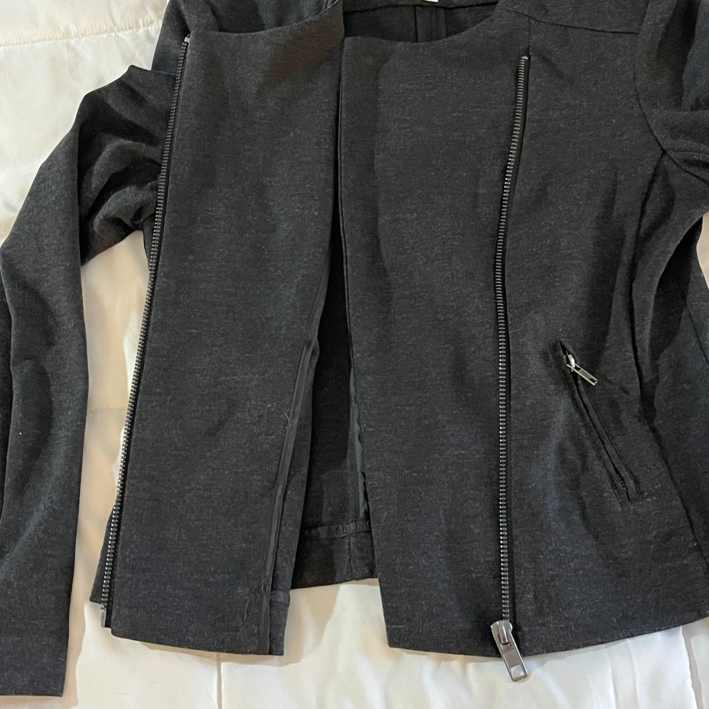 Catherine Malandrino Runway Style Moto Asymmetrical Jacket Gray Womens Small - Picture 4 of 6